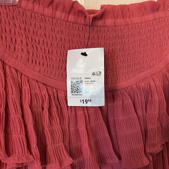 NWT Forever 21 Pink Ruffle Mini Skirt - Picture 3 of 5